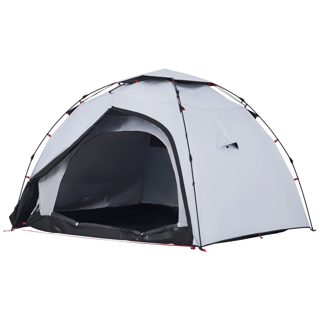 Camping Tent Dome 4-Person White Blackout Fabric Quick Release