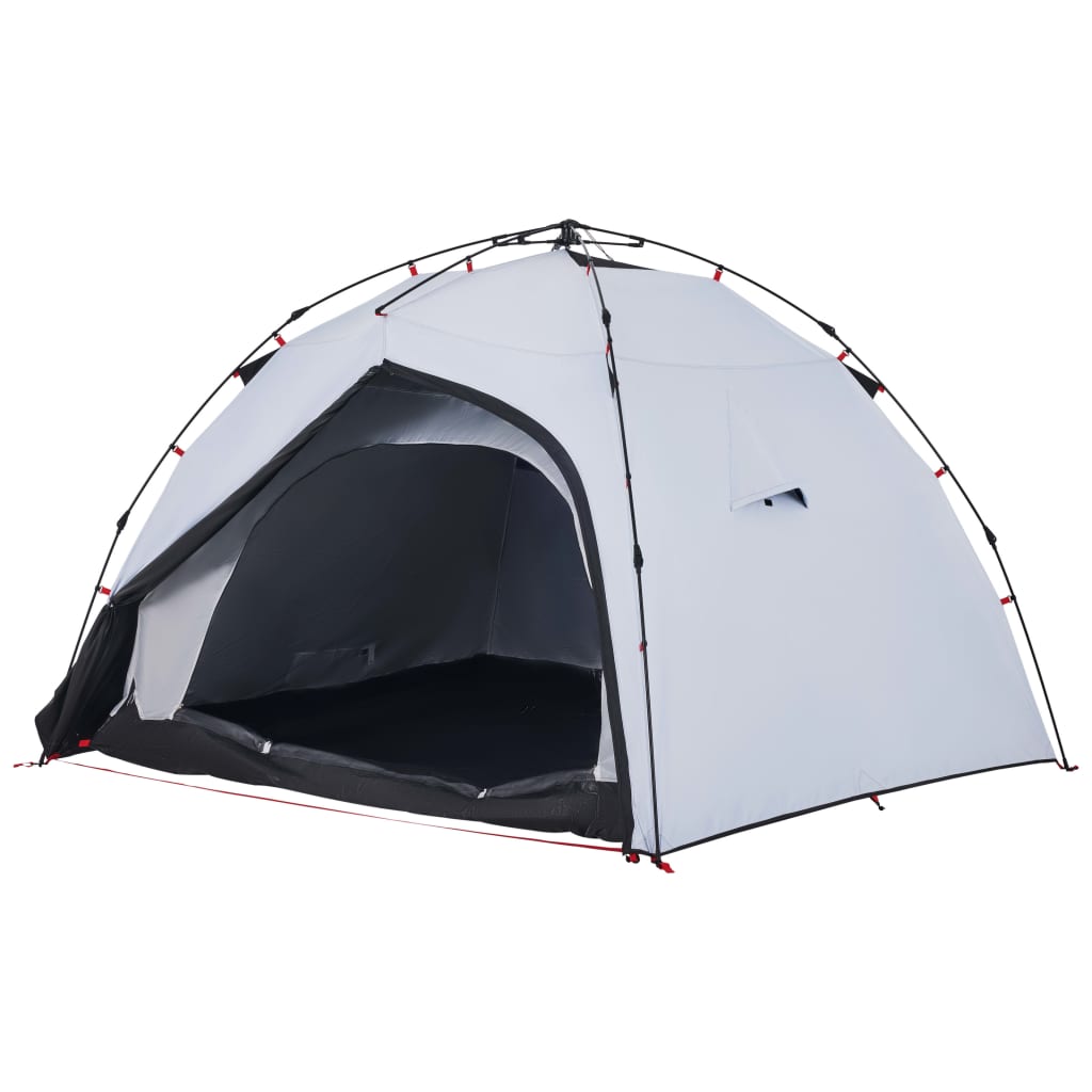 Camping Tent Dome 4-Person White Blackout Fabric Quick Release