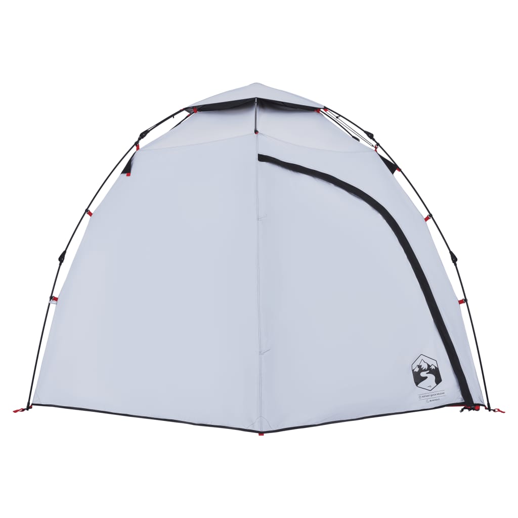 Camping Tent Dome 4-Person White Blackout Fabric Quick Release