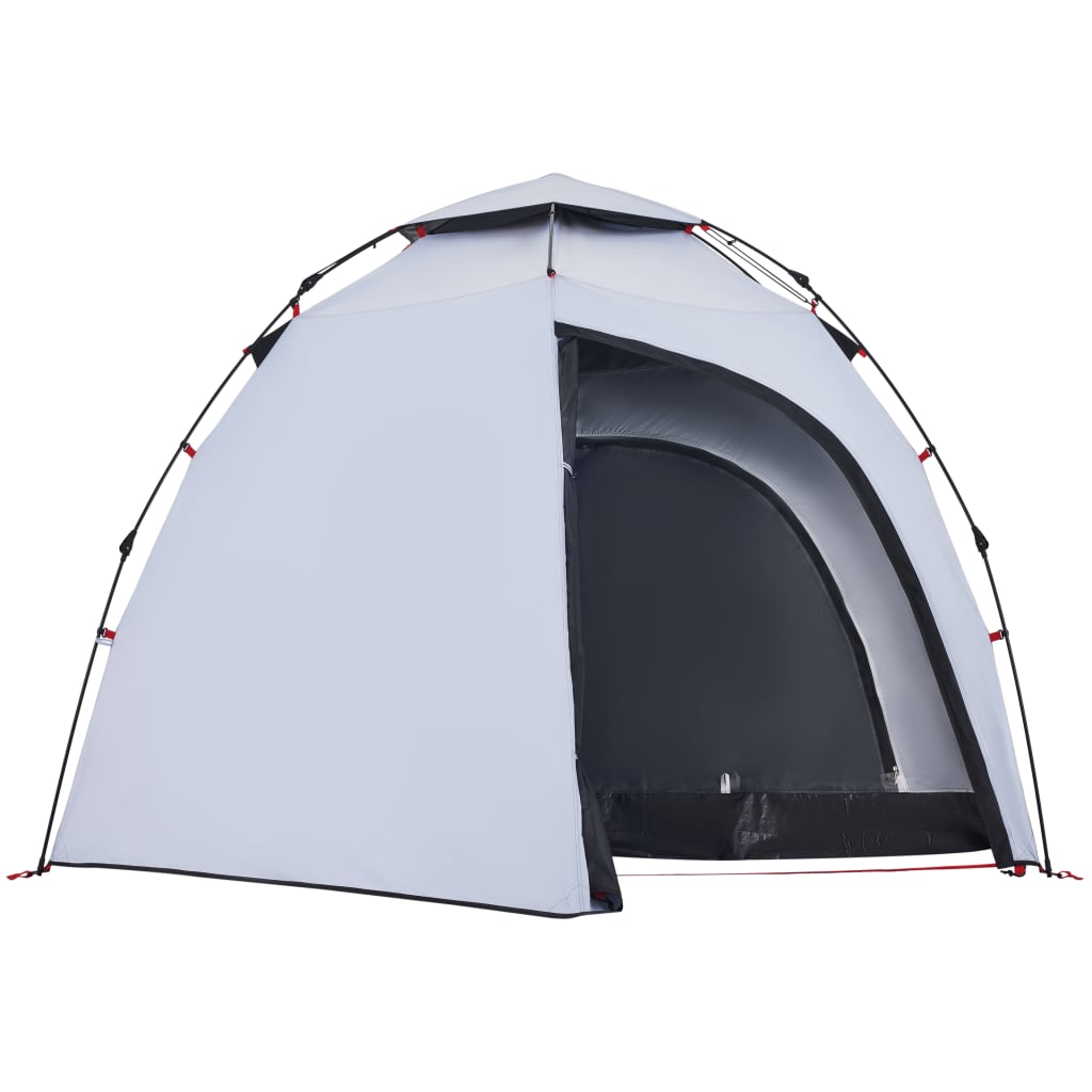 Camping Tent Dome 4-Person White Blackout Fabric Quick Release