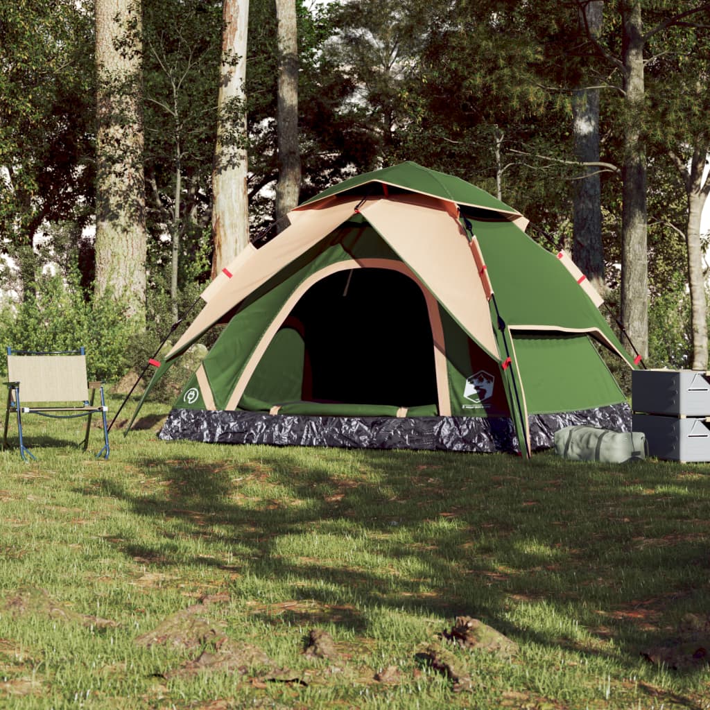 Camping Tent Dome 5-Person Green Quick Release