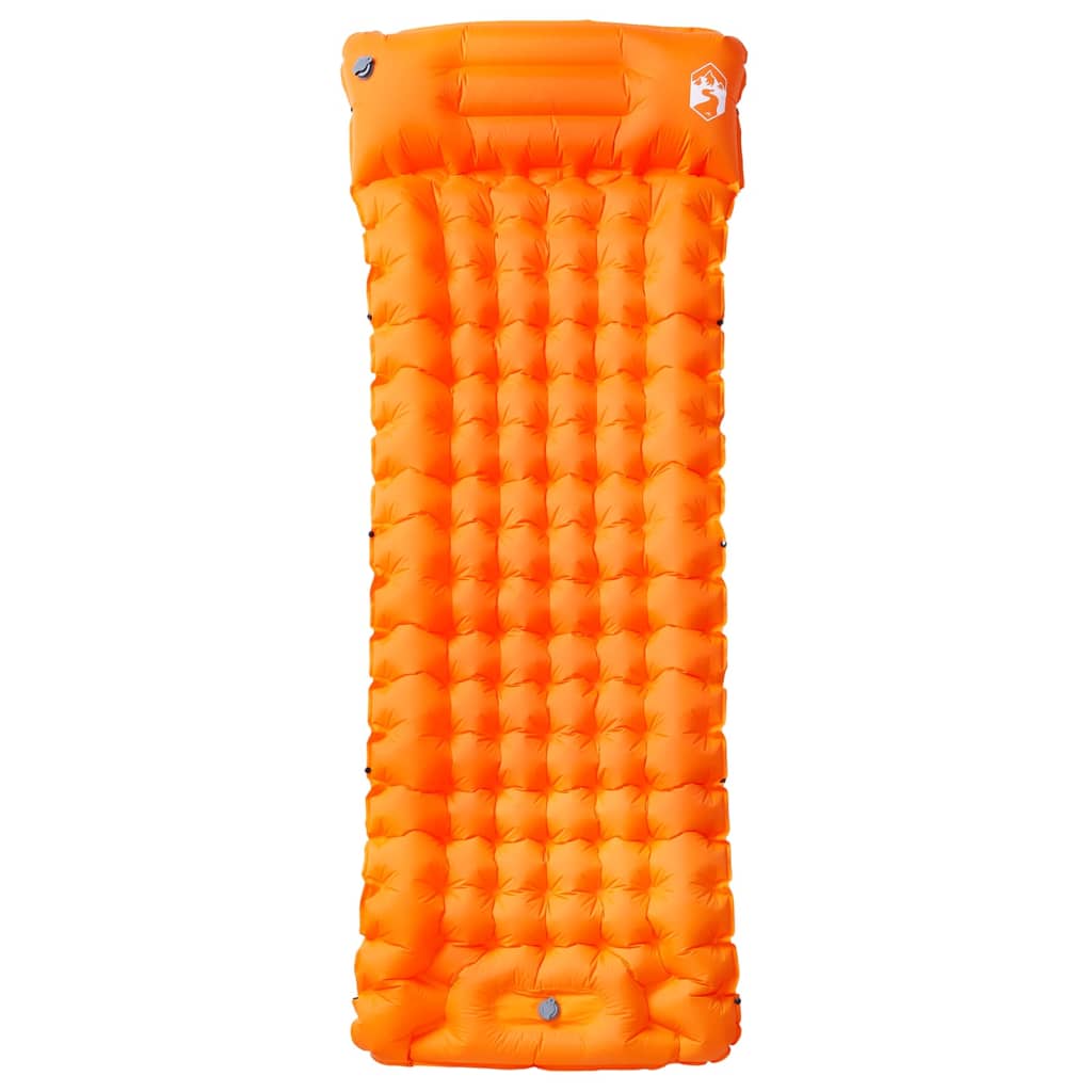 Self Inflating Camping Mattress with Pillow 1-Person Orange