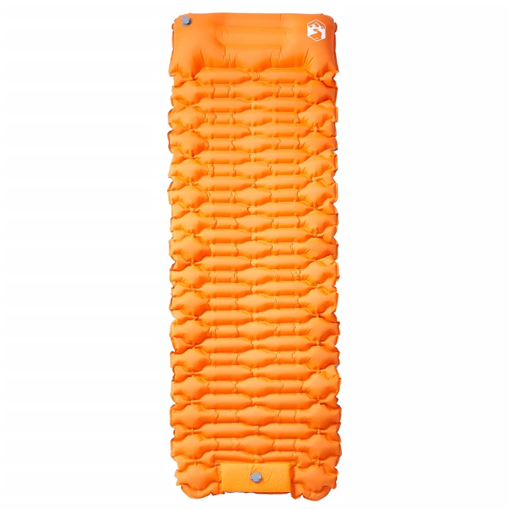 Self Inflating Camping Mattress with Pillow 1-Person Orange