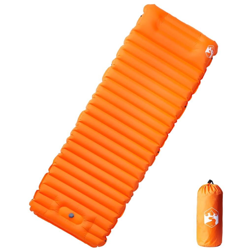 Self Inflating Camping Mattress with Pillow 1-Person Orange