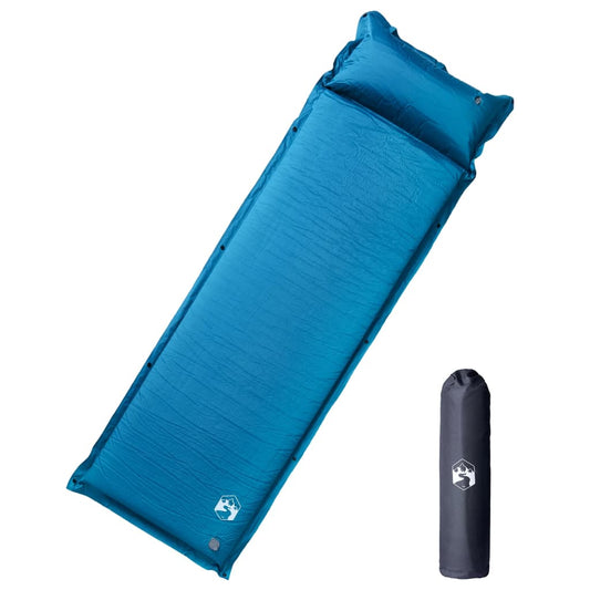 Self Inflating Camping Mattress with Pillow 1-Person Turquoise