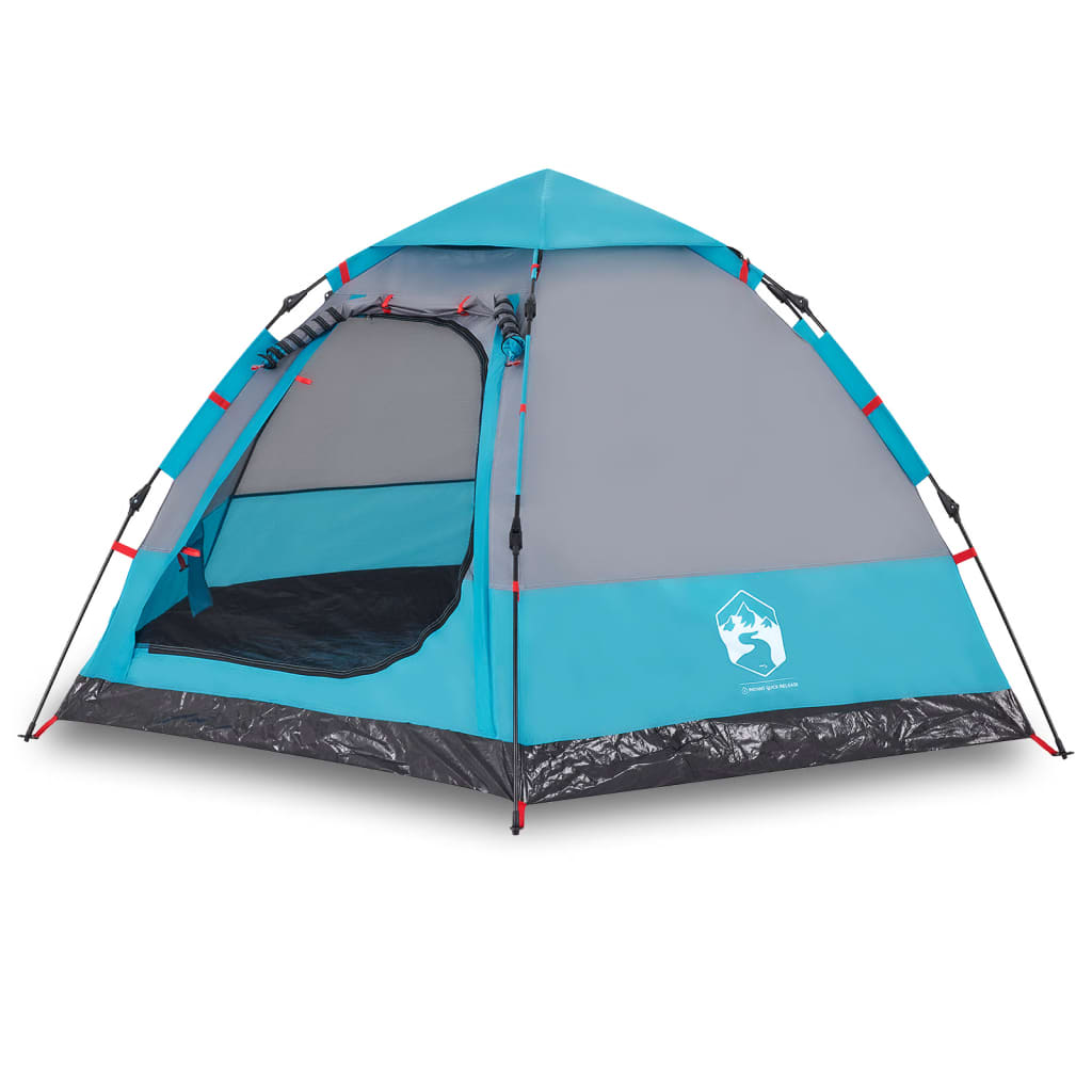 Camping Tent Cabin 4-Person Blue Quick Release