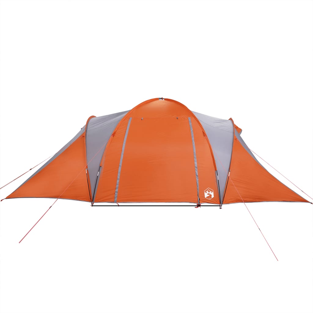 Family Tent Dome 6-Person Grey and Orange Waterproof