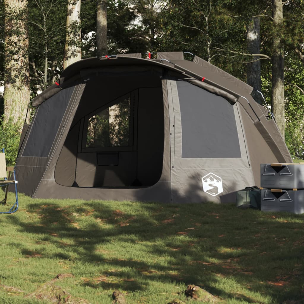 Fishing Tent 5-Person Grey Waterproof