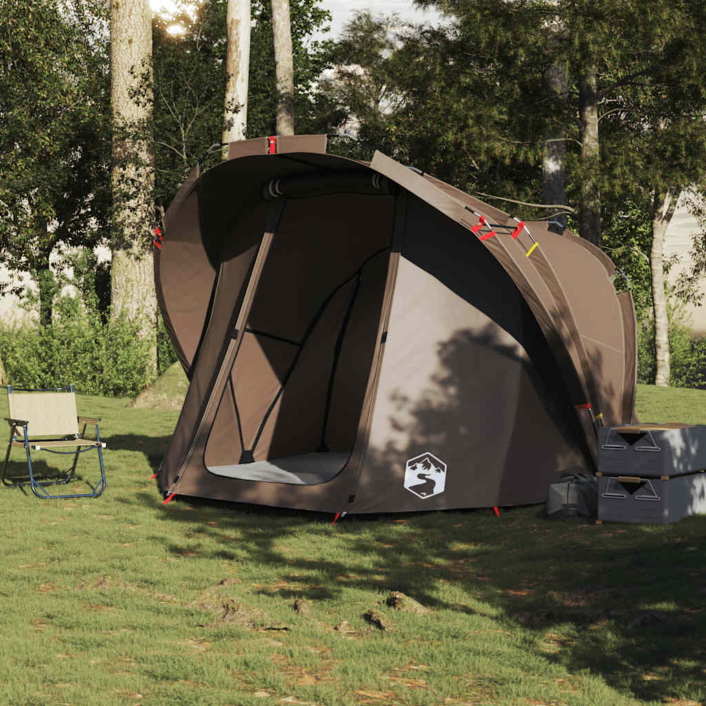 Fishing Tent 4-Person Brown Waterproof