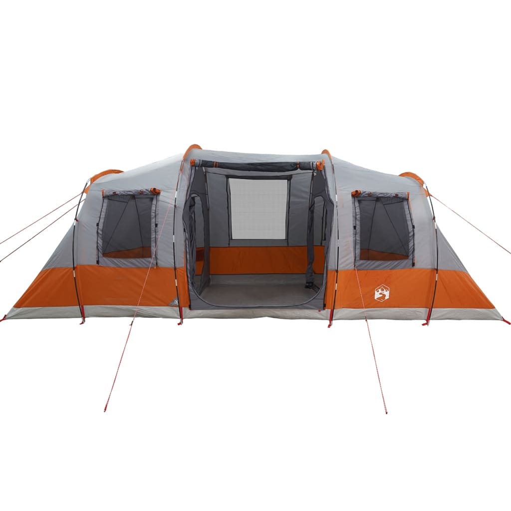 Camping Tent Tunnel 4-Person Grey and Orange Waterproof