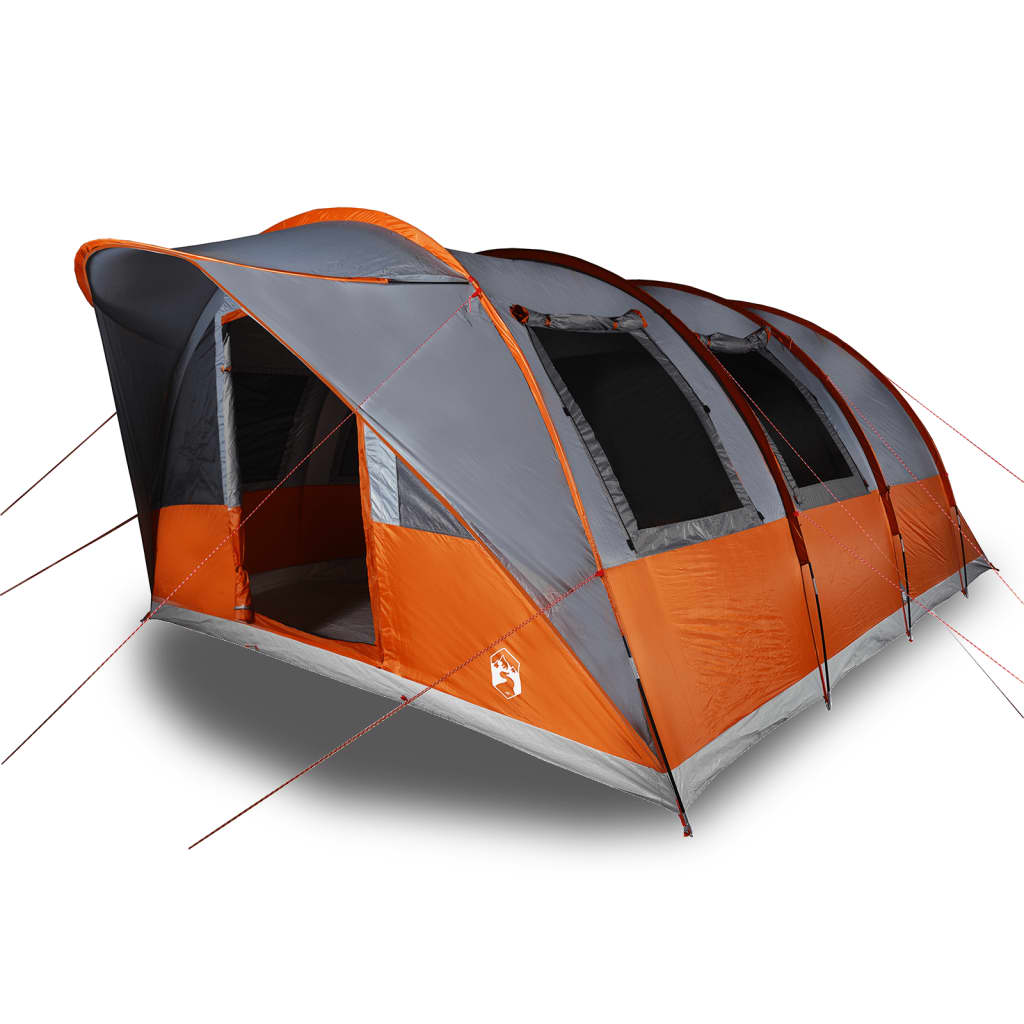 Camping Tent Tunnel 5-Person Grey and Orange Waterproof