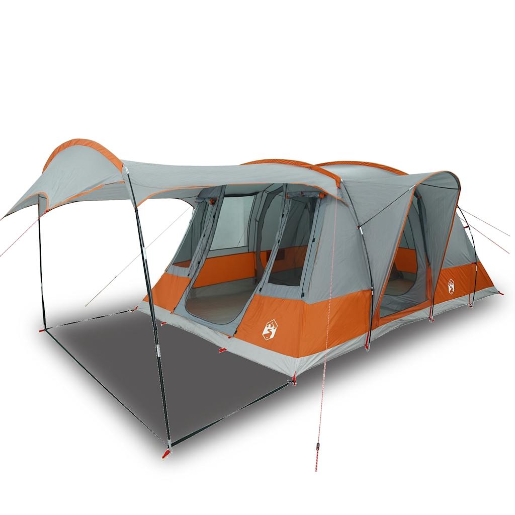 Camping Tent Tunnel 5-Person Grey and Orange Waterproof