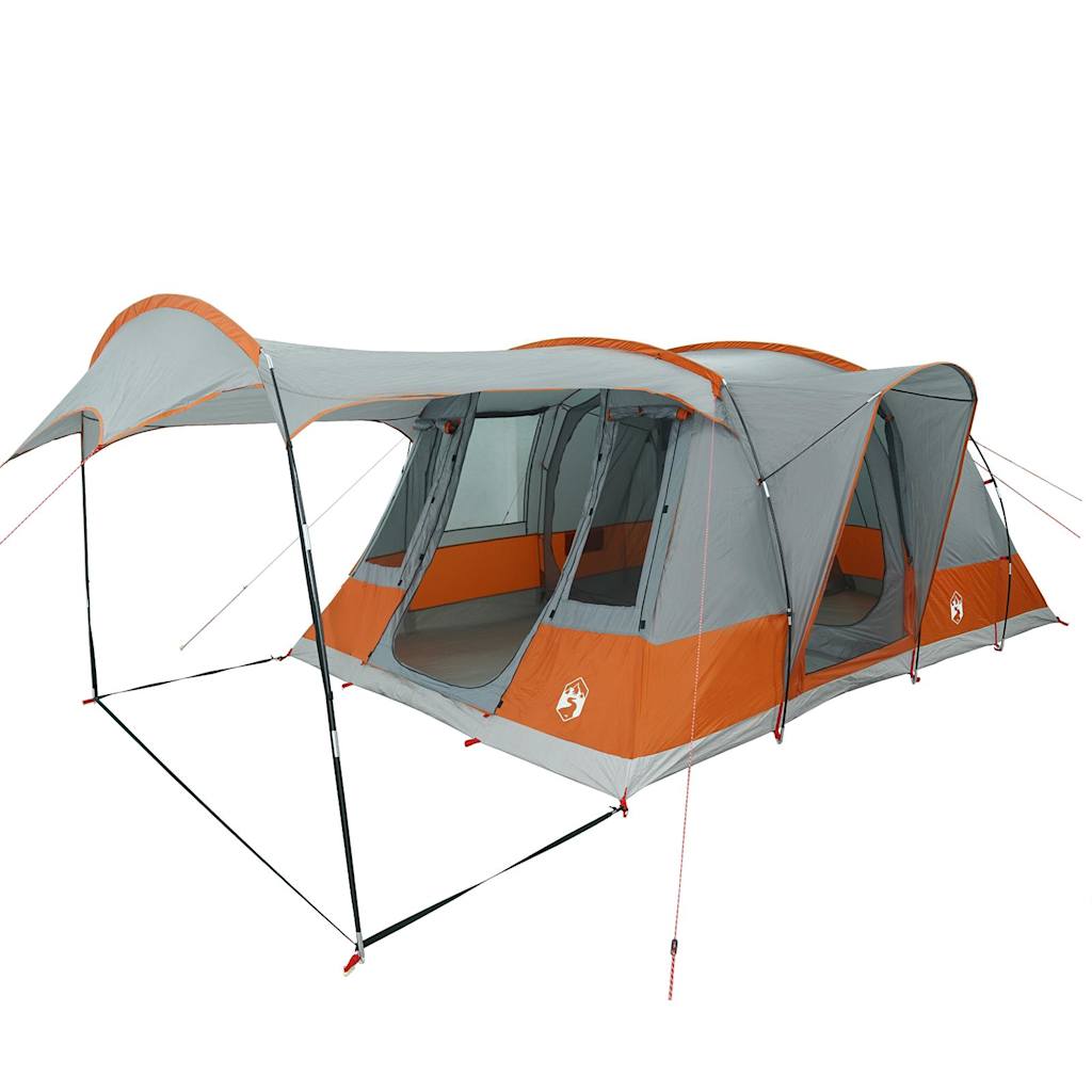 Camping Tent Tunnel 5-Person Grey and Orange Waterproof