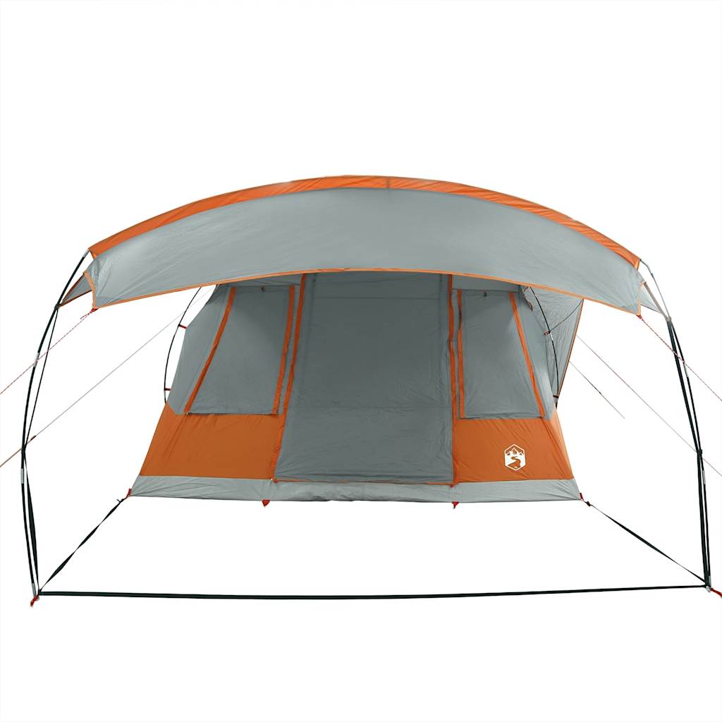 Camping Tent Tunnel 5-Person Grey and Orange Waterproof