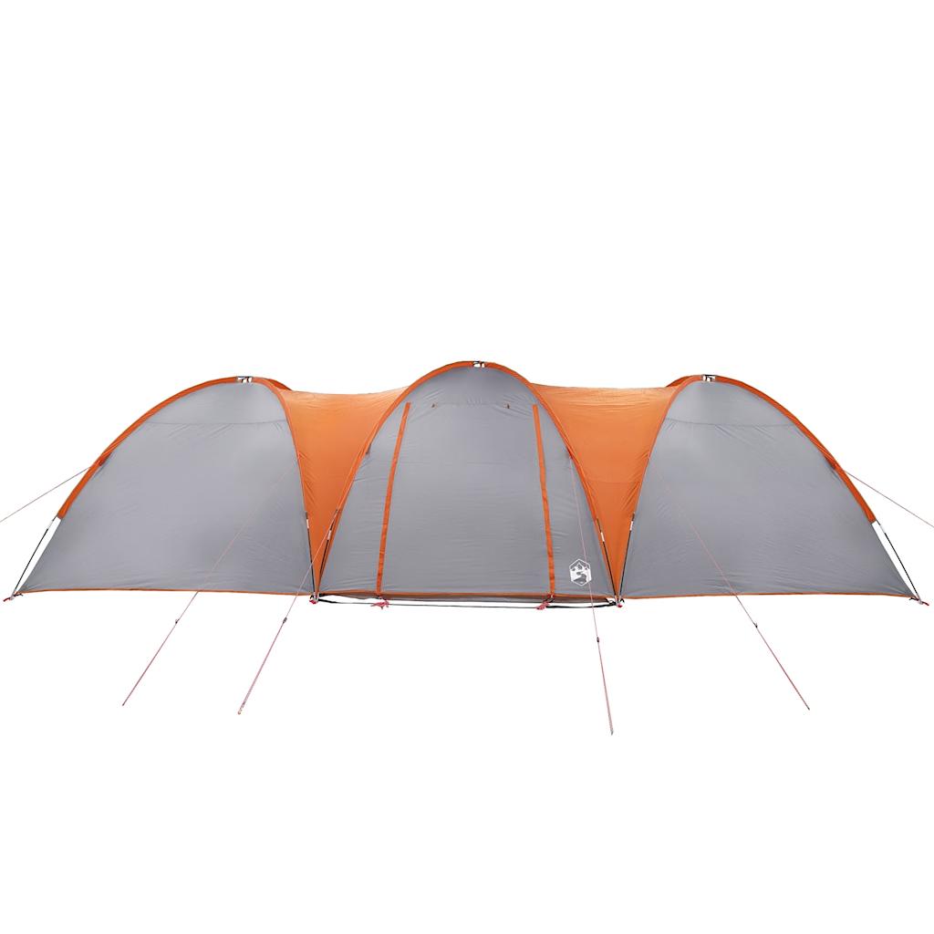 Family Tent Dome 8-Person Grey and Orange Waterproof