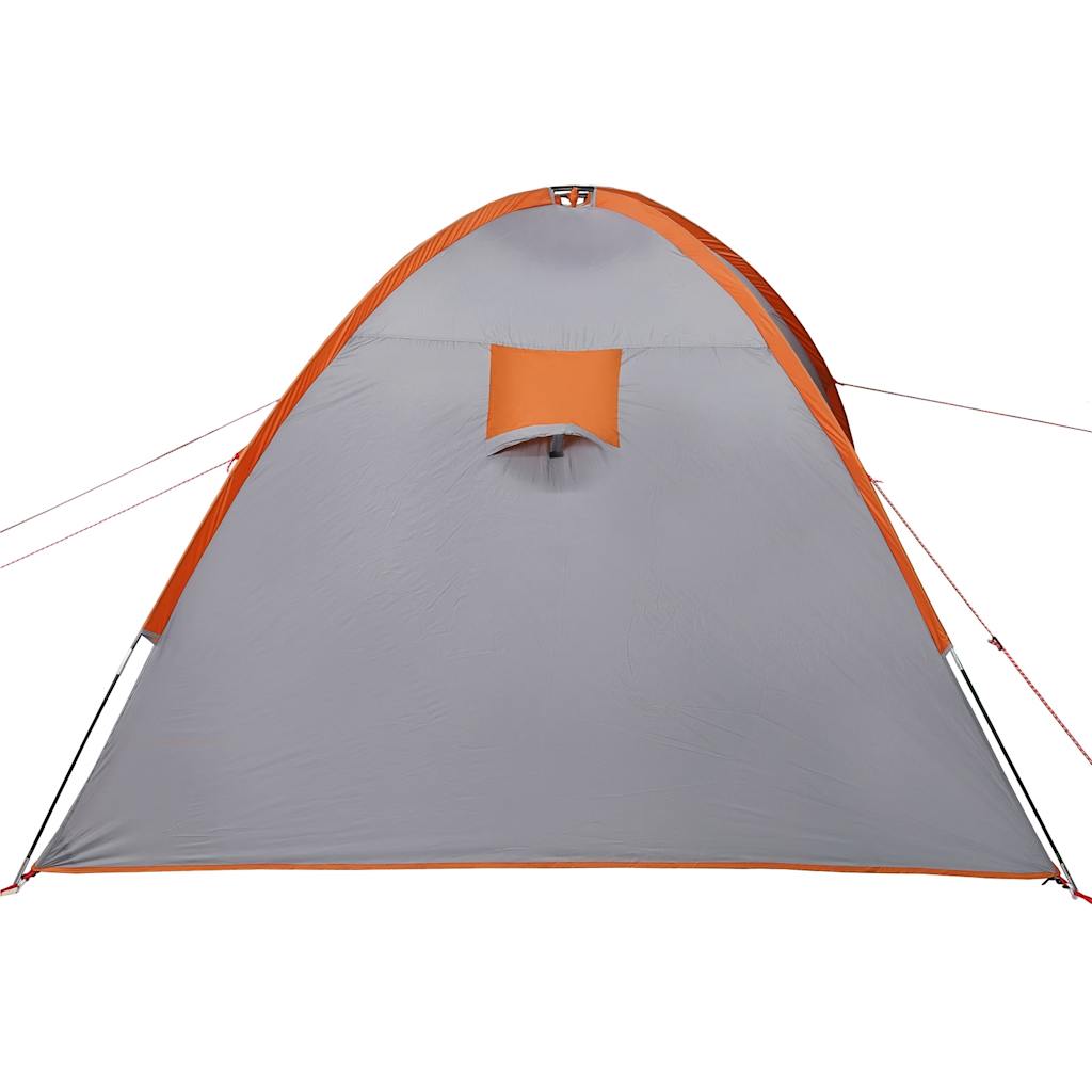 Family Tent Dome 8-Person Grey and Orange Waterproof