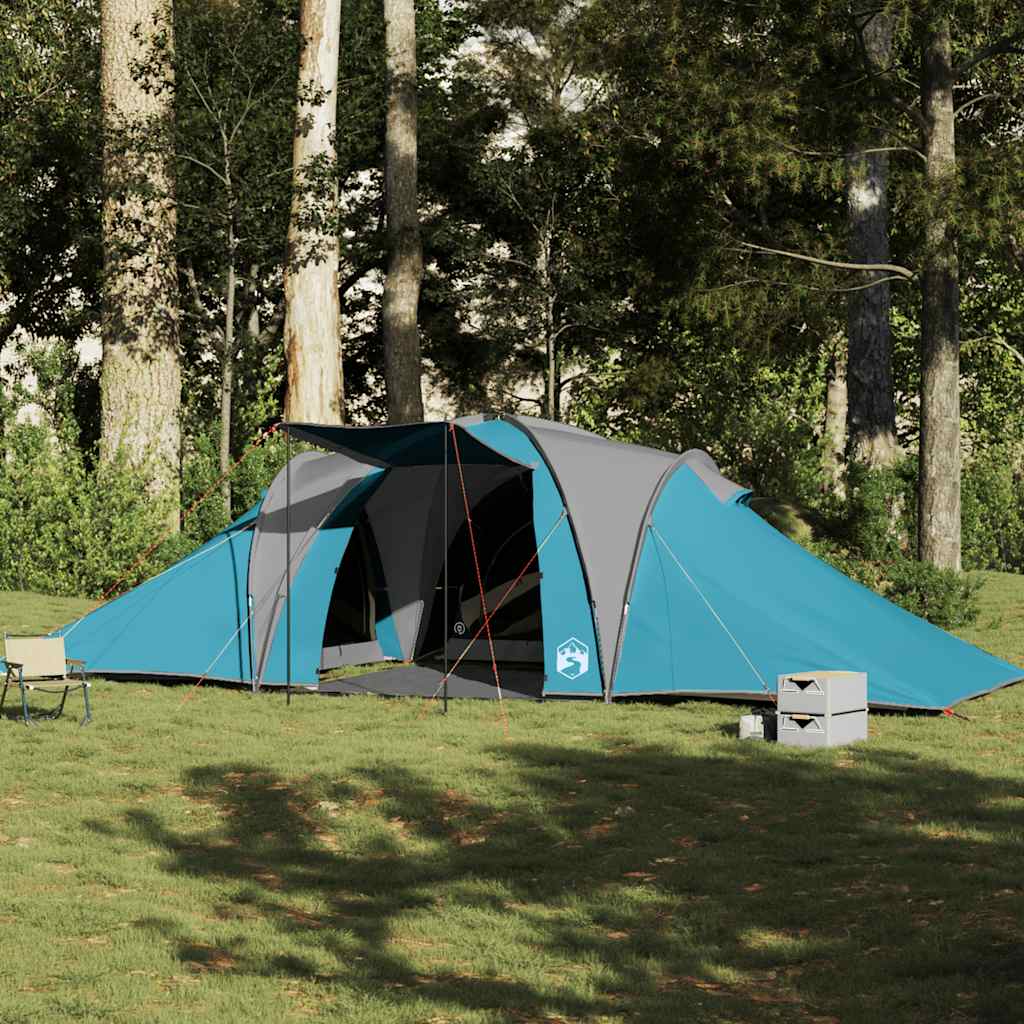 Family Tent Dome 6-Person Blue Waterproof