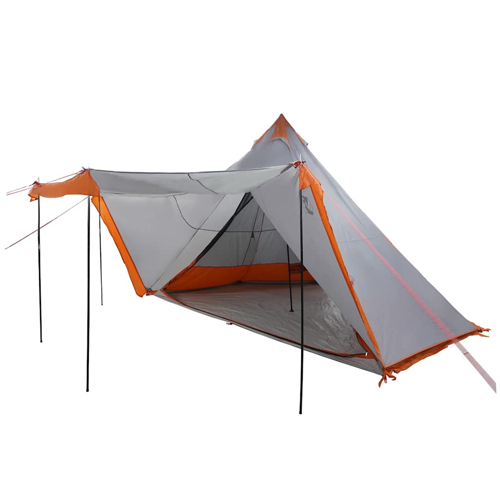 Family Tent Tipi 6-Person Grey and Orange Waterproof