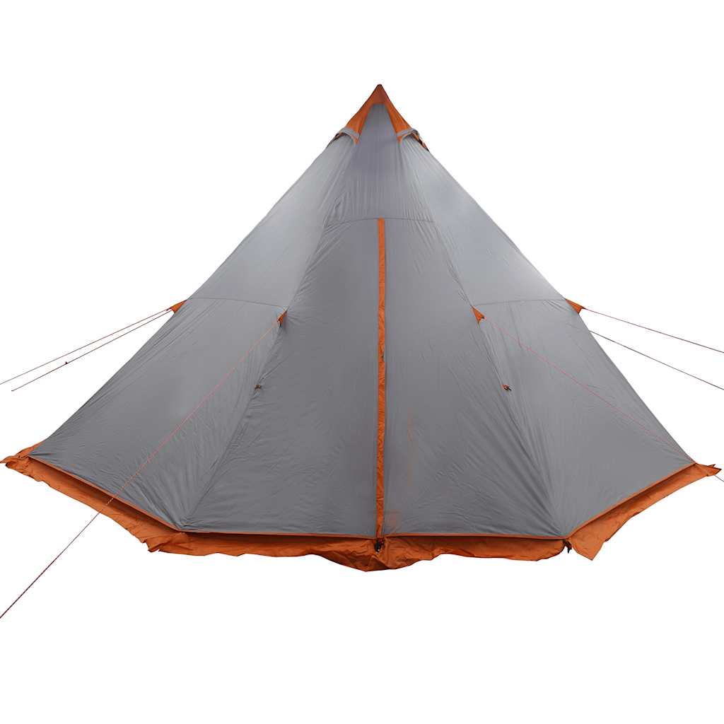 Family Tent Tipi 6-Person Grey and Orange Waterproof