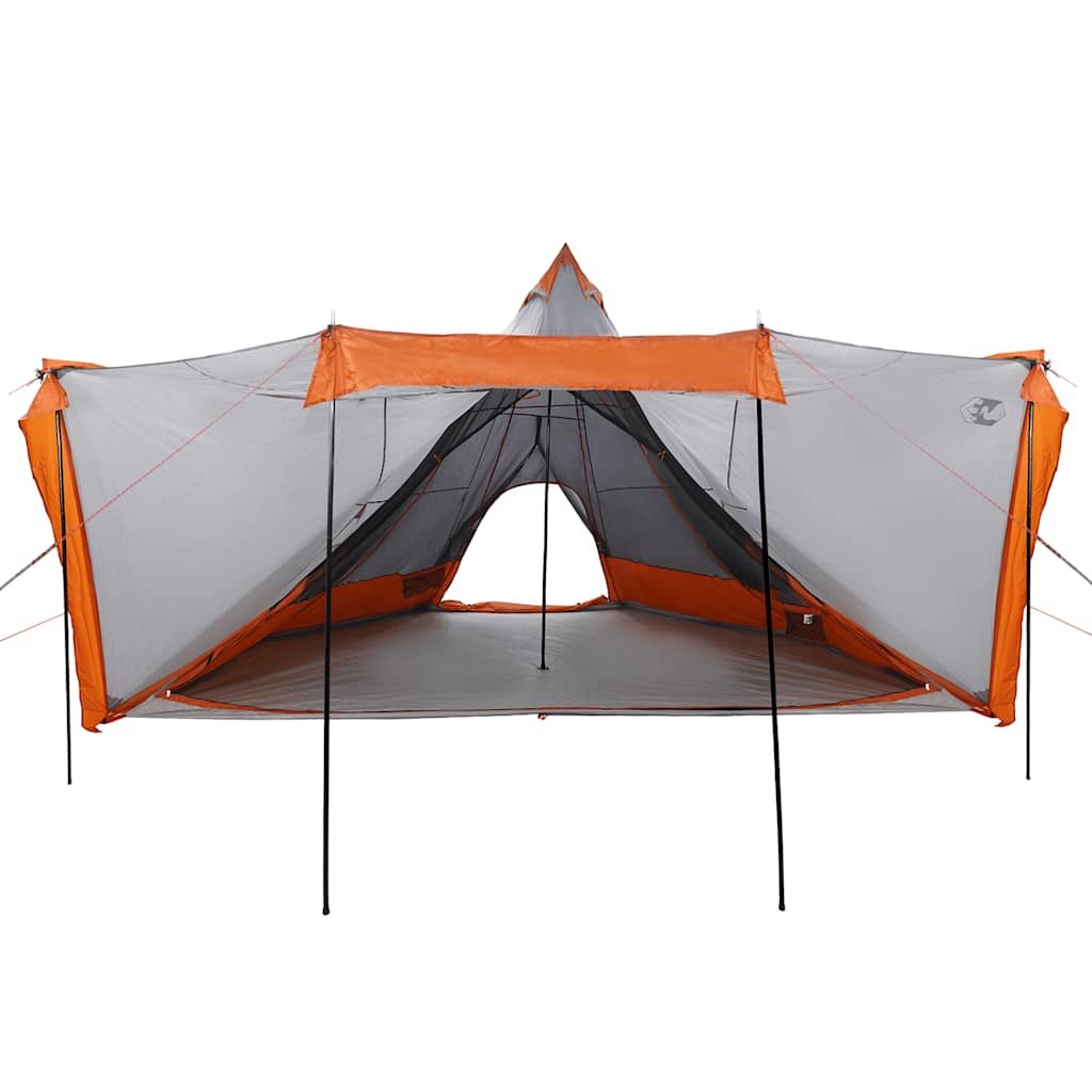 Family Tent Tipi 6-Person Grey and Orange Waterproof