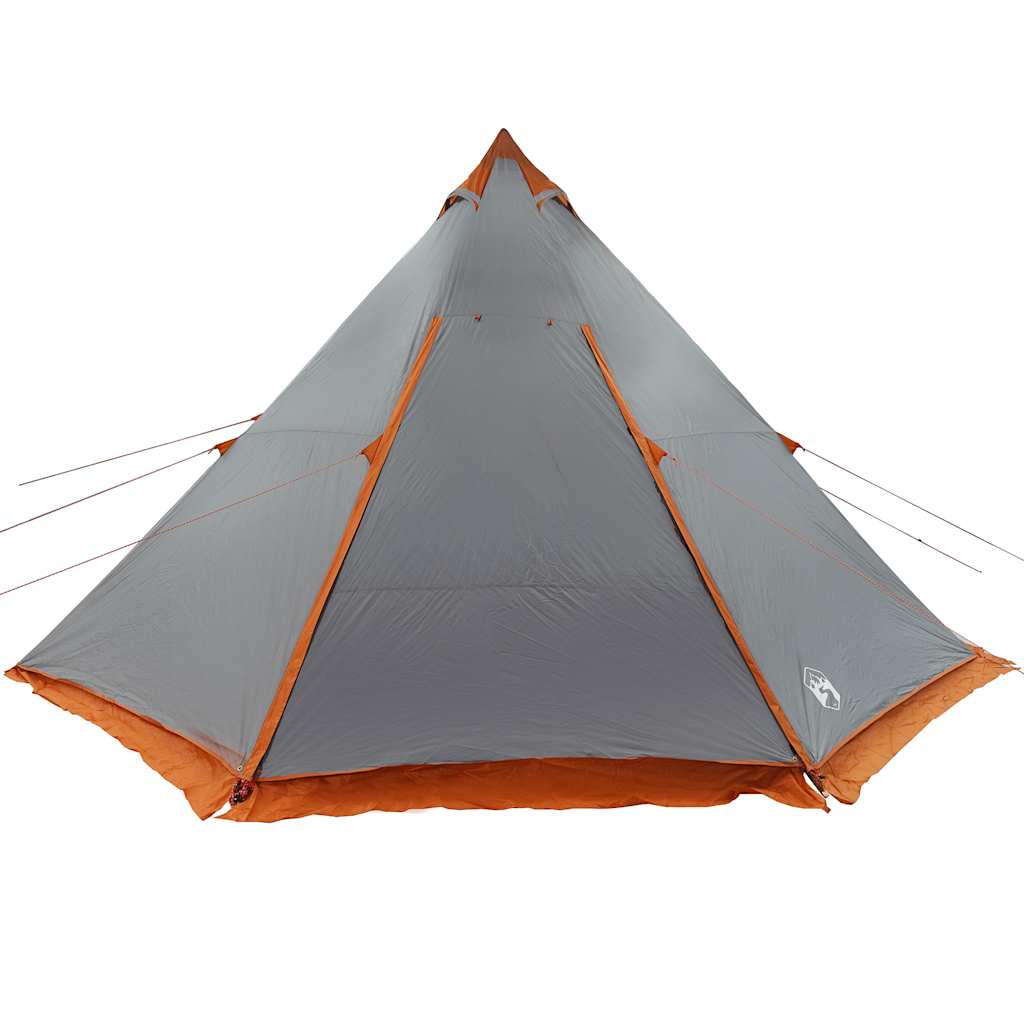 Family Tent Tipi 6-Person Grey and Orange Waterproof