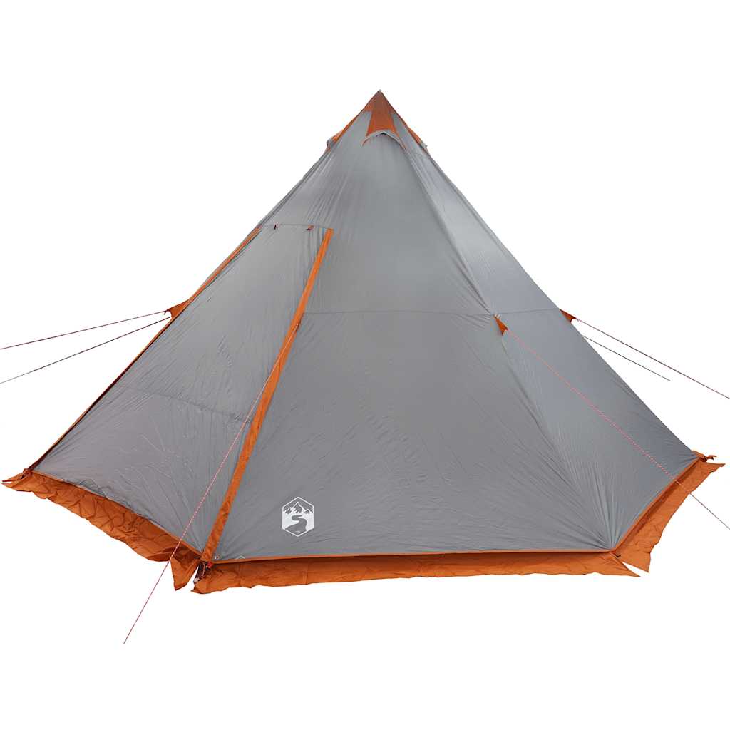 Family Tent Tipi 6-Person Grey and Orange Waterproof