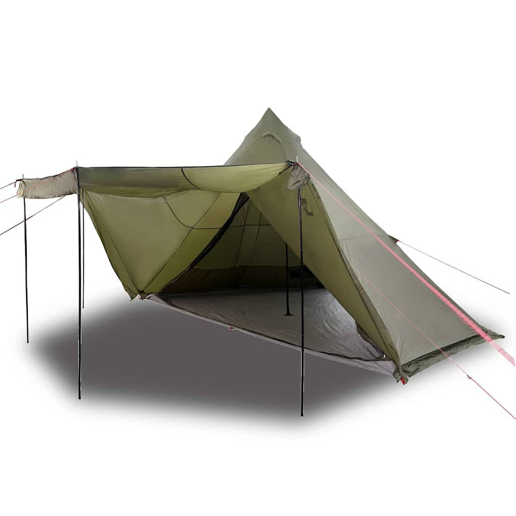 Family Tent Tipi 6-Person Olive Green Waterproof