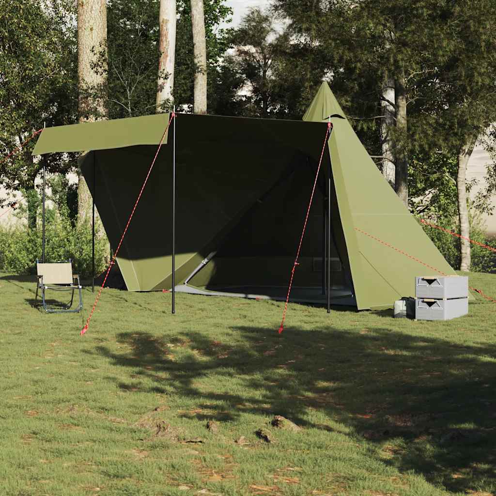 Family Tent Tipi 6-Person Olive Green Waterproof