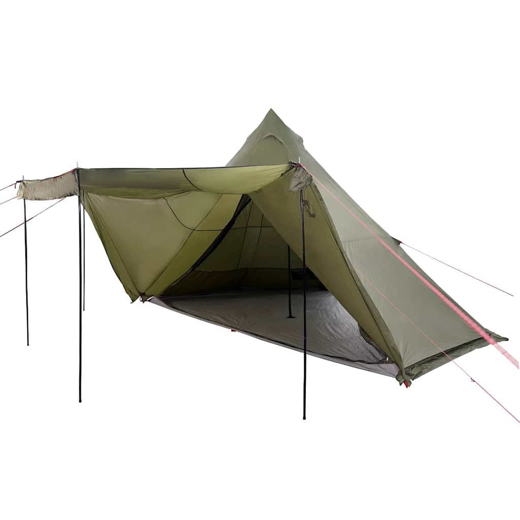 Family Tent Tipi 6-Person Olive Green Waterproof