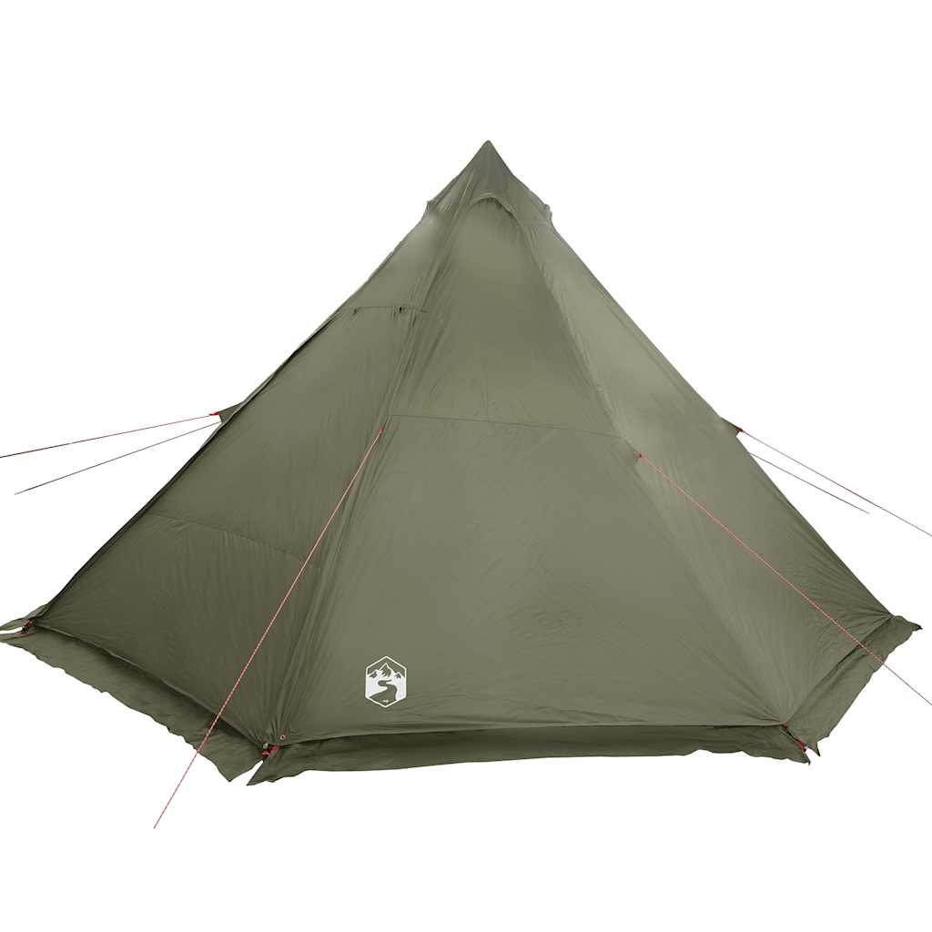 Family Tent Tipi 6-Person Olive Green Waterproof