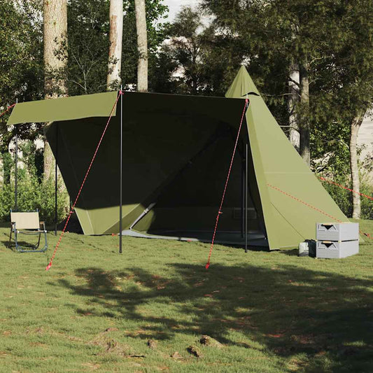 Family Tent Tipi 6-Person Olive Green Waterproof