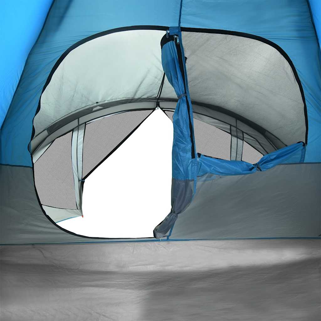 Family Tent Tunnel 6-Person Blue Waterproof