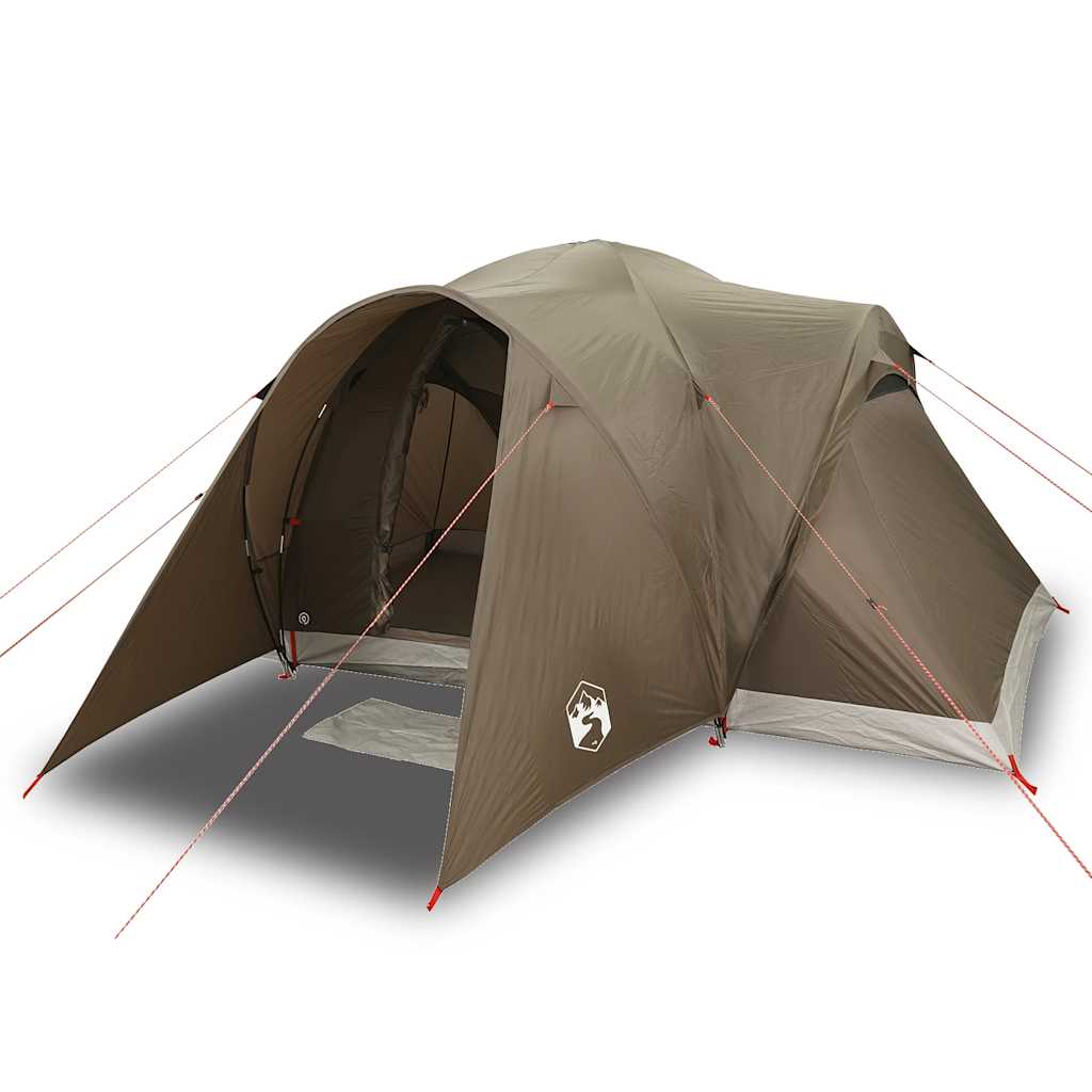 Family Tent Dome 6-Person Brown Waterproof