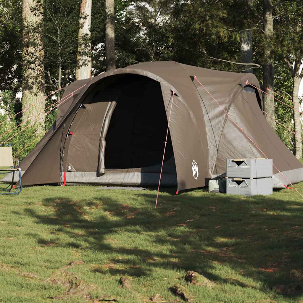 Family Tent Dome 6-Person Brown Waterproof