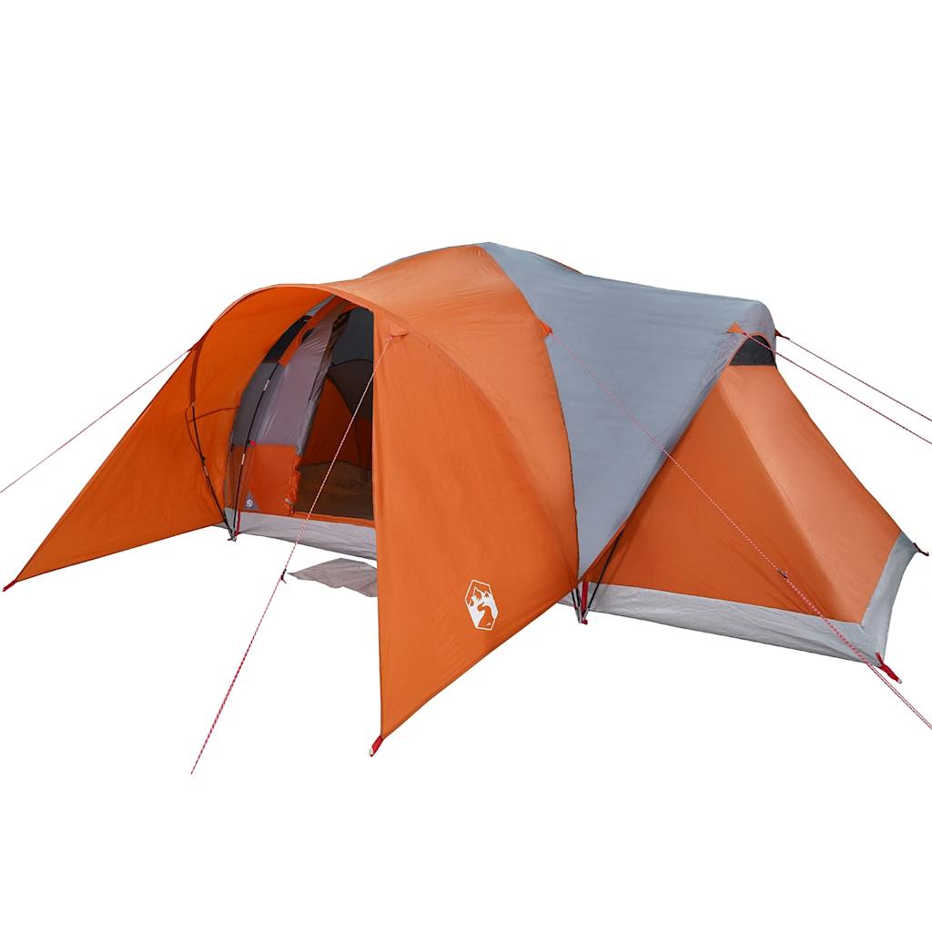 Family Tent Dome 6-Person Grey and Orange Waterproof