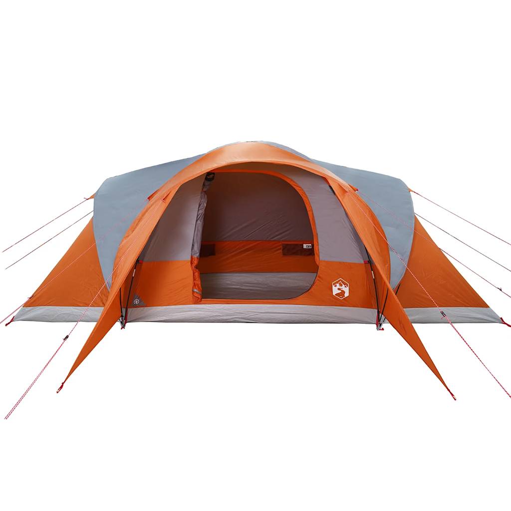 Family Tent Dome 6-Person Grey and Orange Waterproof