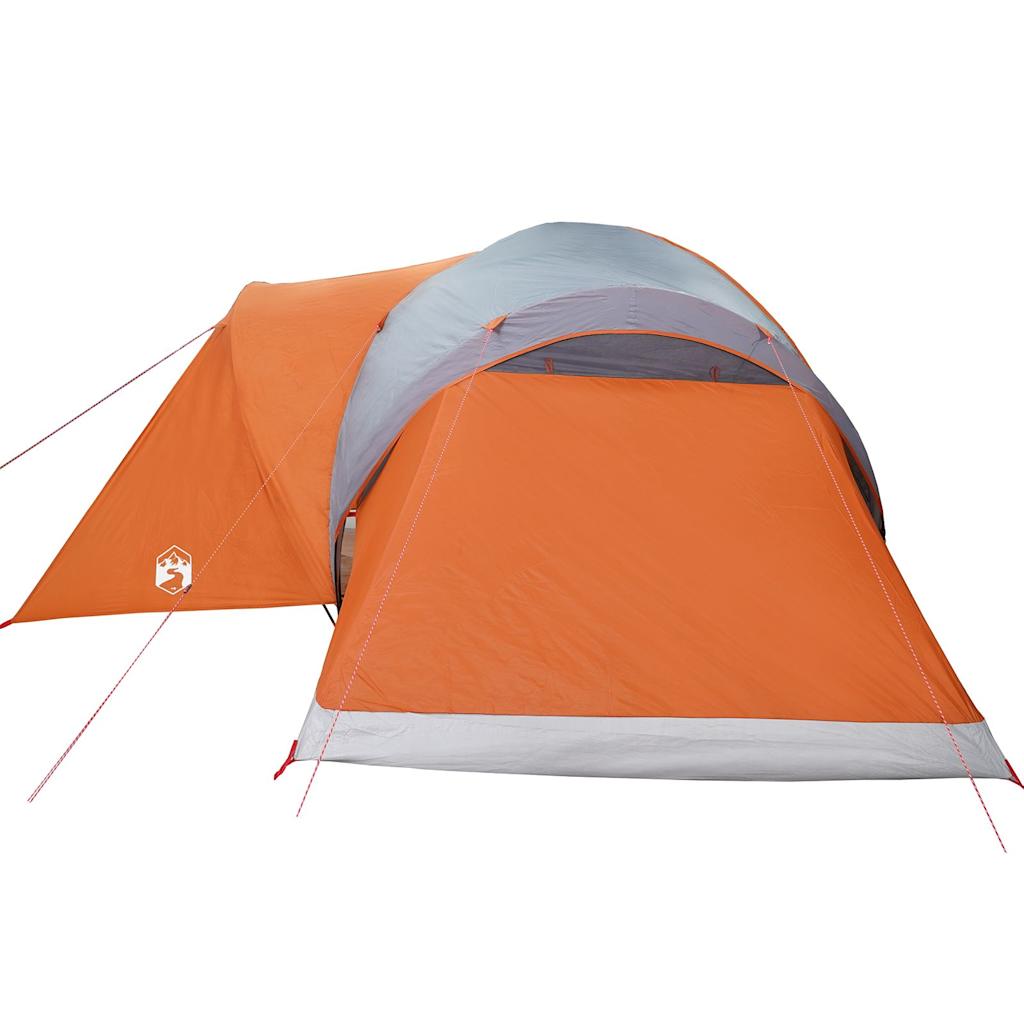 Family Tent Dome 6-Person Grey and Orange Waterproof