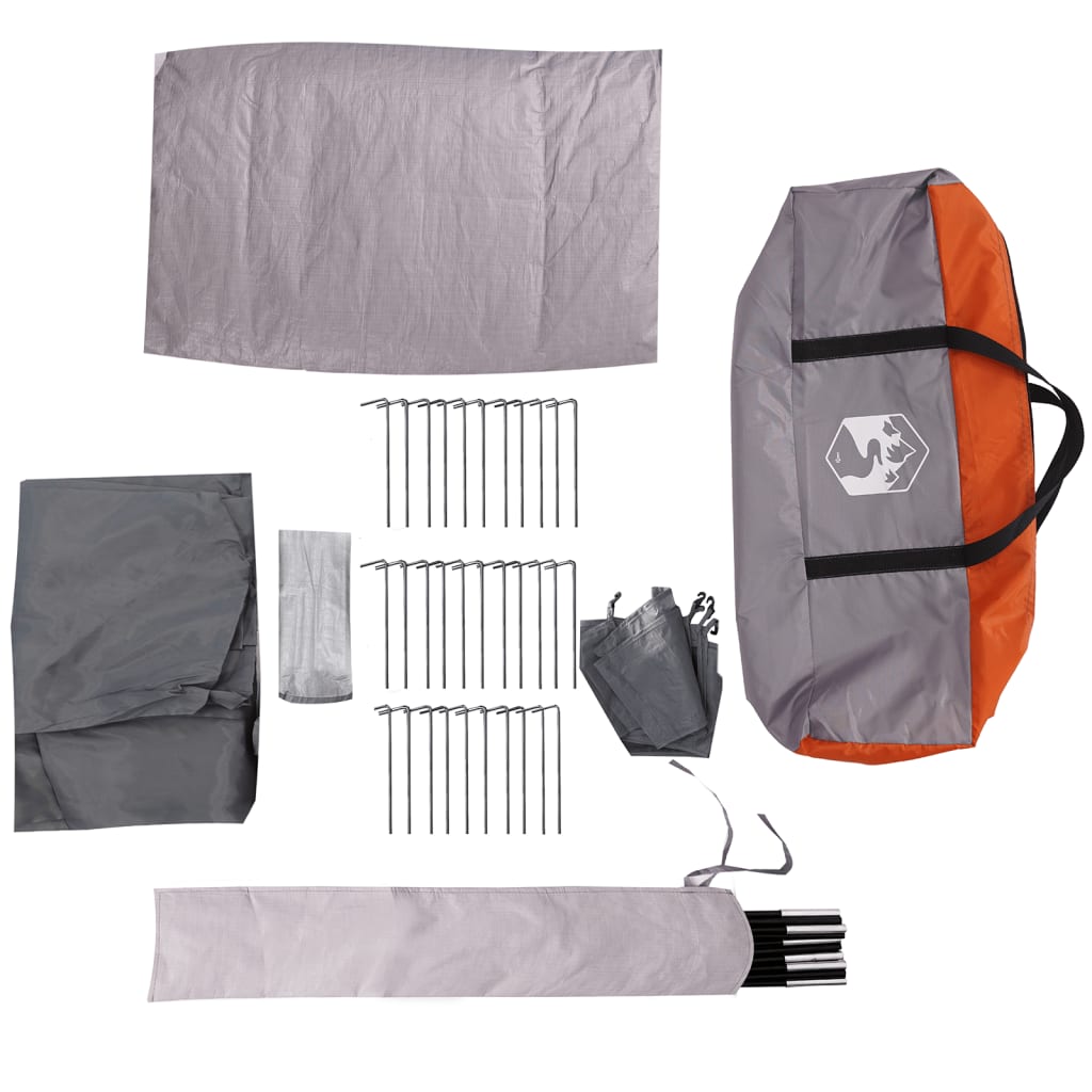 Car Tent 4-Person Grey and Orange Waterproof