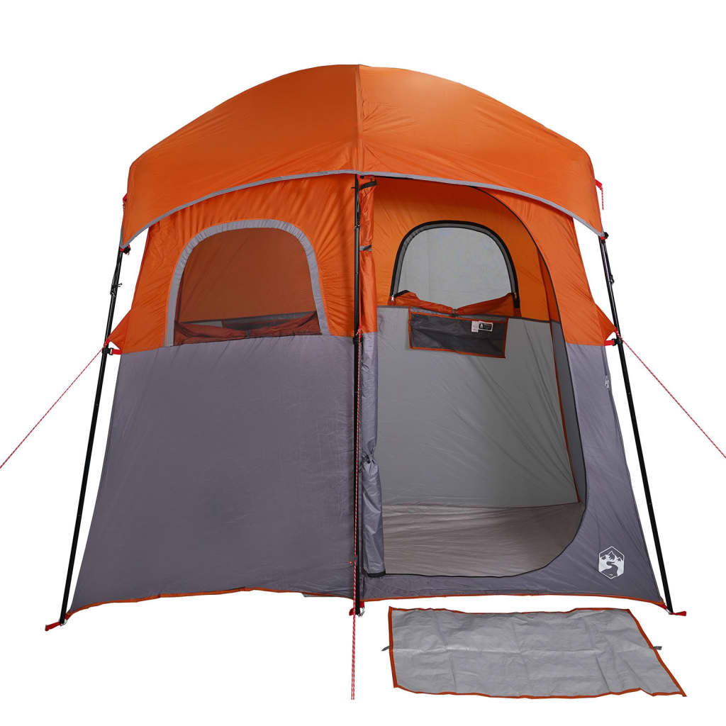 Shower Tent 2-Person Grey and Orange Waterproof