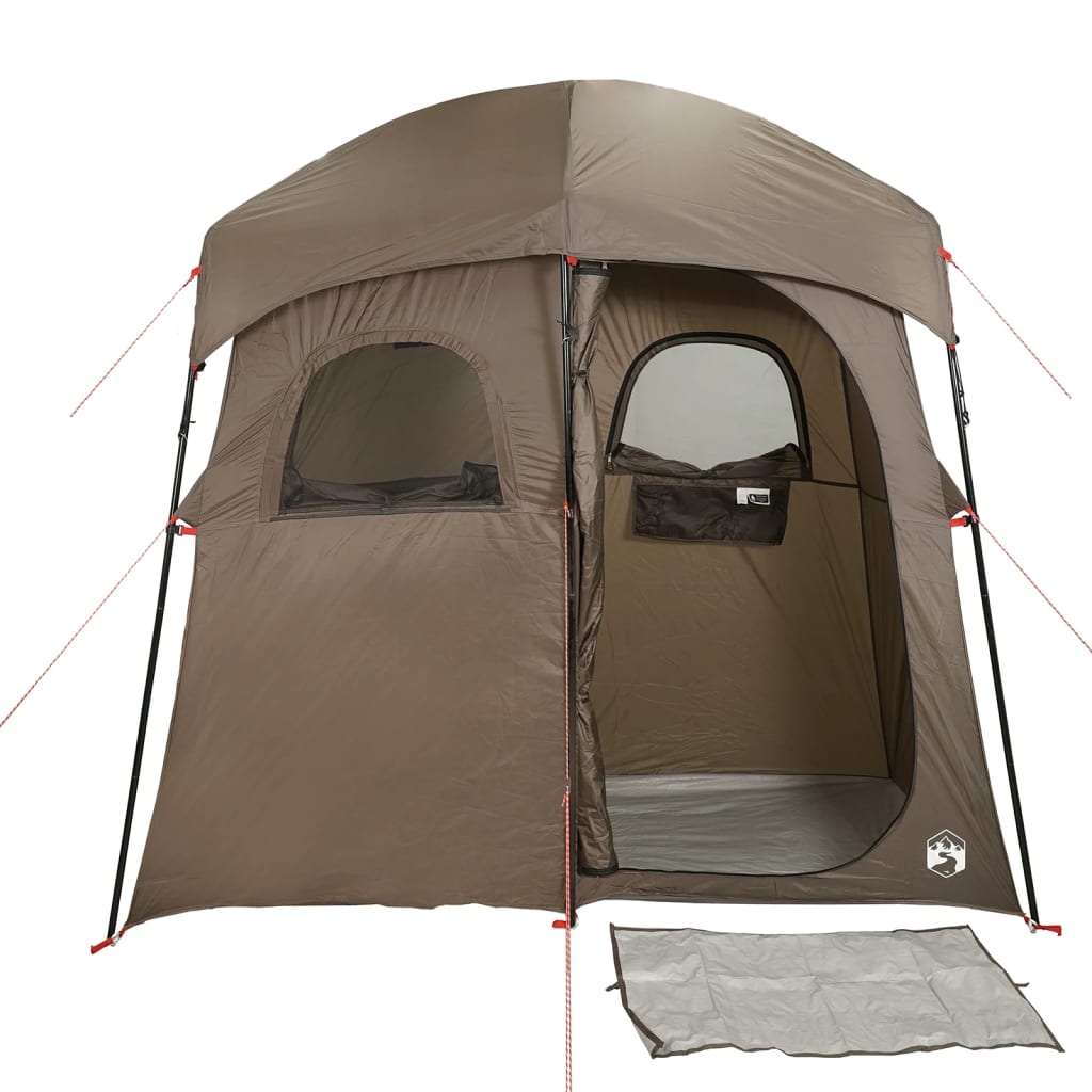 Shower Tent 2-Person Brown Waterproof