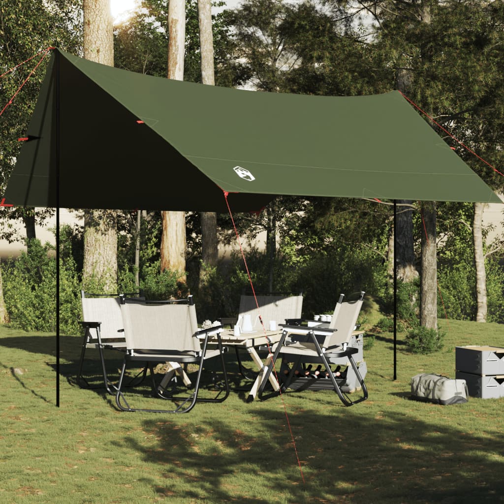 Camping Tarp Olive Green 438x376x212 cm Waterproof