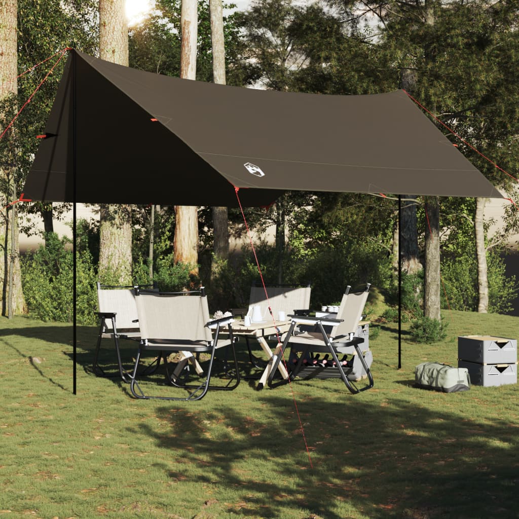 Camping Tarp Brown 438x376x212 cm Waterproof