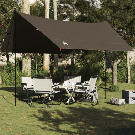 Camping Tarp Brown 462x306x211 cm Waterproof