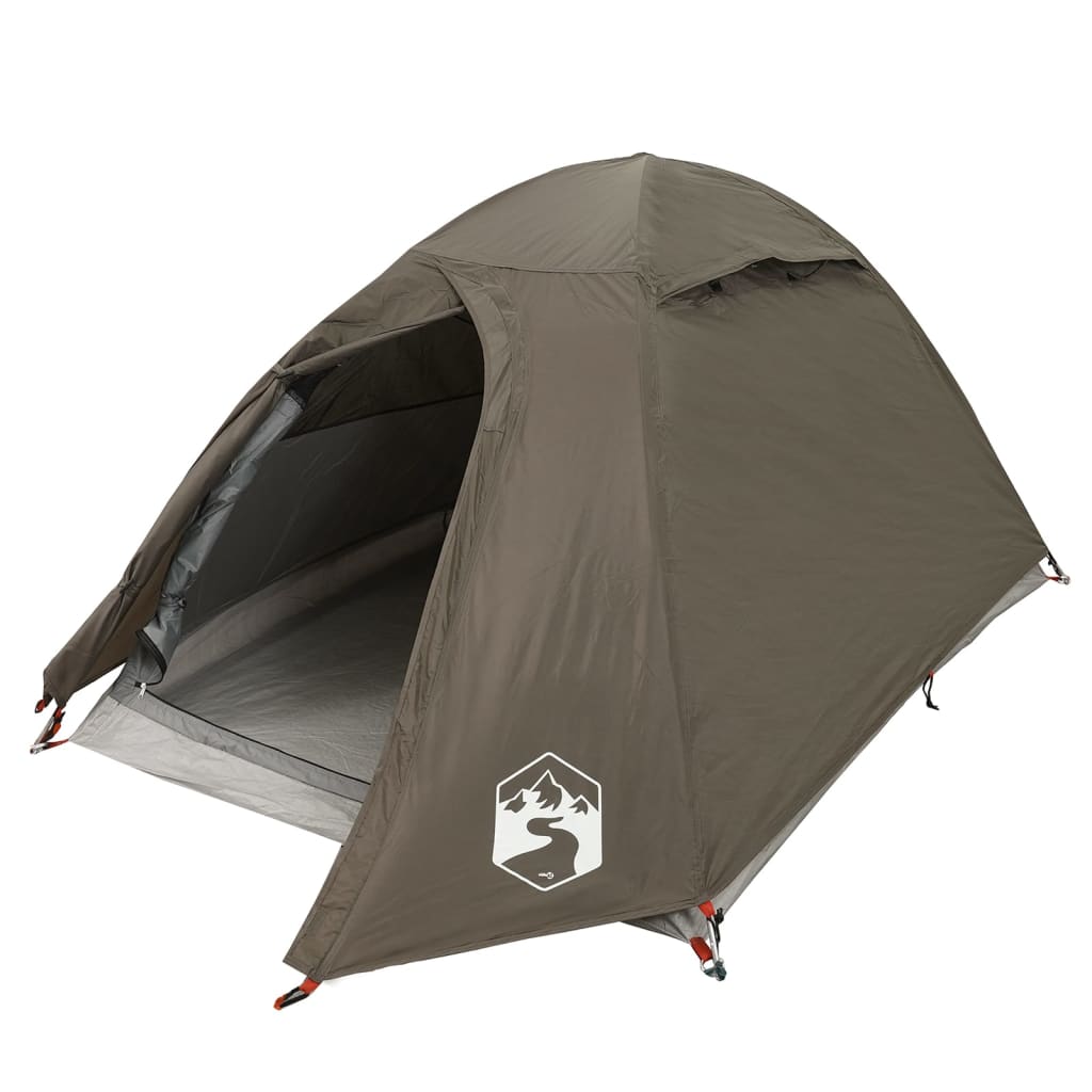 Camping Tent Dome 2-Person Brown Waterproof