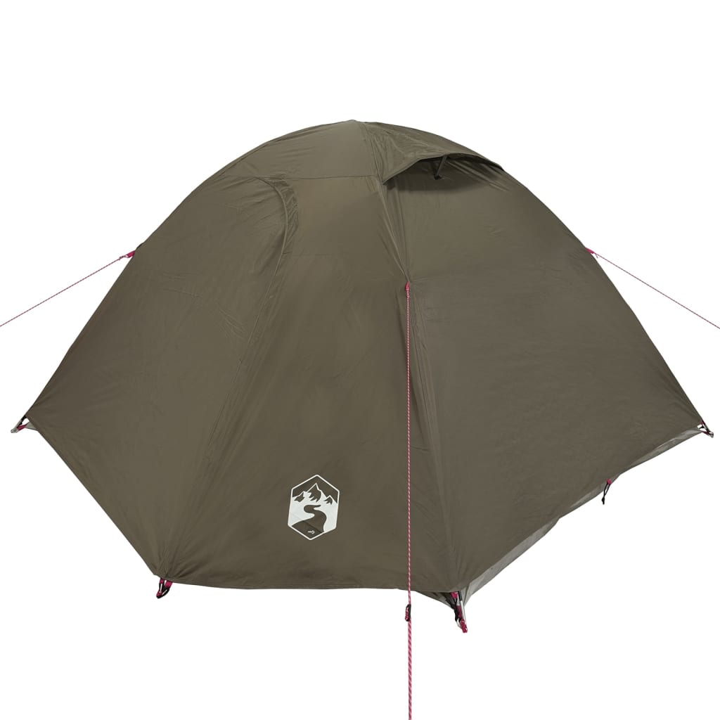 Camping Tent Dome 4-Person Brown Waterproof