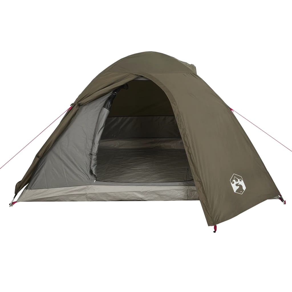 Camping Tent Dome 4-Person Brown Waterproof