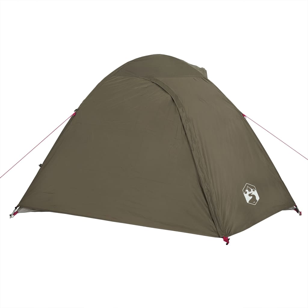 Camping Tent Dome 4-Person Brown Waterproof