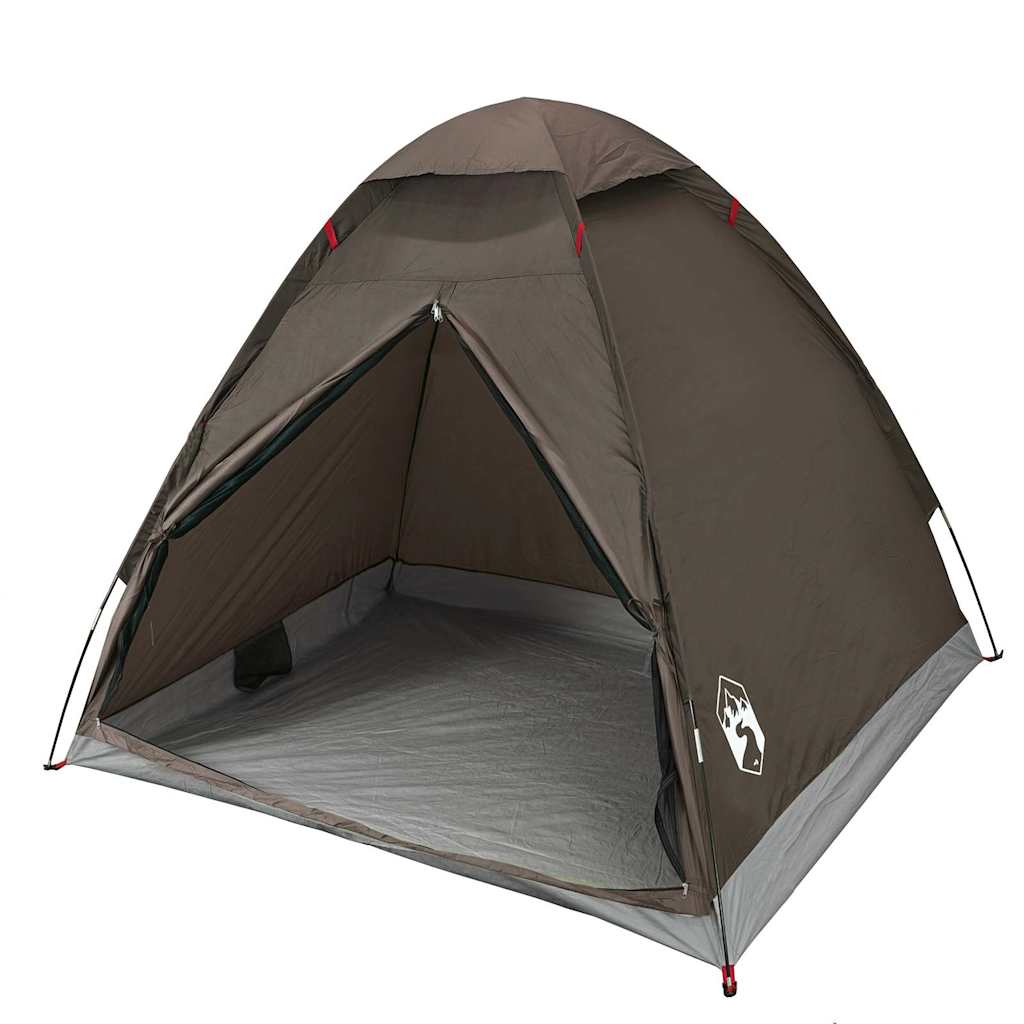 Camping Tent Dome 2-Person Brown Waterproof