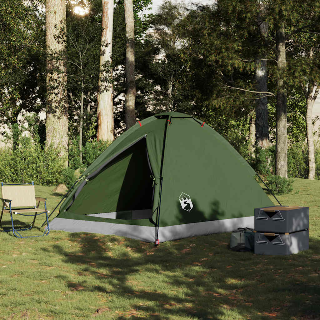 Camping Tent Dome 4-Person Olive Green Waterproof