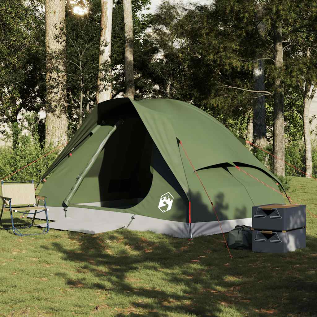 Camping Tent Dome 4-Person Olive Green Waterproof